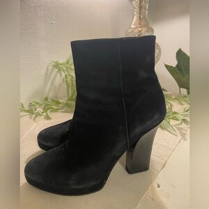 & Other Stories black suede platform mid-calf boots